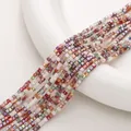 Mix of 2mm faceted square crystal beads in iridescent colors for DIY jewelry making - 45cm/Strand, Approx. 180 Pcs, 2mm, Hole Approx. 0.5mm / Crush Conservation