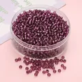 Perles de rocaille en verre violet foncé de 3mm avec finition métallique DIY - 3mm (10g/paquet, env. 300 pièces) / Violet Raisin
