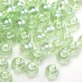 2-4mm apple green glass seed beads for DIY jewelry with pearl finish luster - Apple Green Pearlescent Round Beads (Style30)
