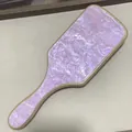Spazzola in bambù con motivo in marmo acetato per massaggio del cuoio capelluto e nodi - Rosa