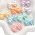 Cuentas de lazo acrílicas aurora en tonos macaron para sets de joyería DIY - Diseño apilable / Paquete de 10 (29x22mm) / Colores Mezclados al Azar