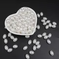 Perles d'imitation ovales blanches dans un bol en cœur pour la création de bijoux DIY - Style Ovale / 8x11mm (50 Pièces/Paquet) / Blanc
