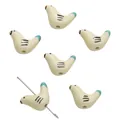 DIY ceramic beads for jewelry with bird shape design in beige and blue finish - 1 Piece Pack / Pigeon / 20x14mm (Aperture approx 1.5mm) / Yellow with Green Tail