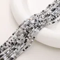 Mix of 2mm faceted cube crystal beads in black, white, and grey for DIY jewelry crafts - 45cm/Strand, Approx. 180 Pcs, 2mm, Hole Approx. 0.5mm / Starry River