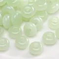 Pale green donut-shaped agate glass spacer beads for DIY jewelry making and crafts - Light Green Ring Beads (Style33)