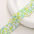 2mm faceted square crystal beads in mint, yellow, and blue for DIY jewelry making - 45cm/Strand, Approx. 180 Pcs, 2mm, Hole Approx. 0.5mm / Jasmine White Breeze