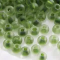 Matte light green glass seed beads for DIY jewelry and handcrafted beadwork bracelets - Tender Green Frosted Ring Beads (Style34)