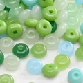 2-4mm green and blue glass seed beads for DIY handmade bracelets and jewelry making - Green Blue Mixed Flat Beads (Style36)