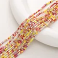 Faceted 2mm crystal square beads in warm yellow and orange tones for DIY jewelry - 45cm/Strand, Approx. 180 Pcs, 2mm, Hole Approx. 0.5mm / Under Ripe Chestnut