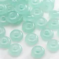 2-4mm light green glass seed beads for DIY jewelry making and bracelet crafting - Light Green Polished Ring Beads (Style37)