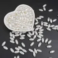Perle ovali bianche lucide per progetti di creazione di gioielli fai da te fatti a mano - Perline di conteria / 6x12mm (100 Pezzi/Confezione) / Bianco