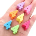 Perline colorate in acrilico numero 4 per gioielli fai da te con foro laterale - Numero 4 / 5 pezzi/confezione (circa 15 mm L x 23 mm A) / Colori Misti Casuali