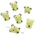 Cute light green hand-painted ceramic bear beads for creative DIY jewelry making - 1 Piece Pack / Bear / 16x19mm (Aperture approx 1.5mm) / Green