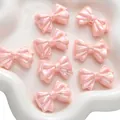 Pink AB acrylic bow beads with iridescent coating for DIY jewelry making - Stackable Design / Pack of 2 (29x22mm) / Pink