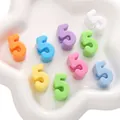 Perline colorate in acrilico numero 5 per gioielli fai-da-te in otto tonalità vivaci - Numero 5 / 5 pezzi/confezione (circa 13 mm L x 22 mm A) / Colori Misti Casuali