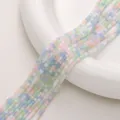 Mix of 2mm matte pastel crystal square beads for DIY jewelry making and bracelets - 45cm/Strand, Approx. 180 Pcs, 2mm, Hole Approx. 0.5mm / Macarons