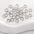 Ασημένιοι ανοξείδωτοι κρίκοι split rings για DIY κοσμήματα και σκουλαρίκια - 0.6x6mm (100 Τεμάχια/Συσκευασία) / Χρώμα Ατσαλιού