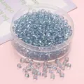 Light blue transparent 4mm glass beads with storage box for DIY jewelry making - Sky Blue