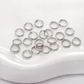 Zilveren roestvrijstalen dubbele open buigringen voor DIY-sieraden en oorbellen - 0.7x7mm (100 Stuks/Verpakking)