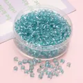 4mm light blue transparent glass beads with storage box for DIY jewelry making - Aqua Blue