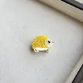 Cute resin hedgehog hair clip in vibrant yellow and white for girls with minimalist design - Yellow Hedgehog