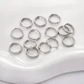 Gepolijste zilveren dubbele splitringen van roestvrij staal voor DIY sieraden maken - 0.8x10mm (100 Stuks/Verpakking)