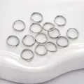 Gepolijste roestvrijstalen dubbele splitringen voor DIY sieraden en sleutelhangers - 1.0x10mm (50 Stuks/Verpakking)