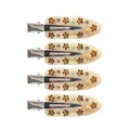 Elegant acetate flower hair clips with rhinestones and duckbill metal clamp for women - Beige Petal Rhinestone