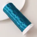Fil à broder en polyester bleu paon sur bobine blanche pour la création de bijoux DIY - Bleu Paon / Environ 1200m 1 Rouleau/Paquet