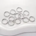 Twaalf zilveren roestvrijstalen dubbele ringen voor sieraden maken en DIY-projecten - 1.0x12mm (50 Stuks/Verpakking)
