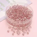 4mm pink translucent glass beads for DIY jewelry making in clear plastic container - Light Pink