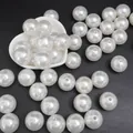 Imitazione di perle tonde in ABS bianco con fori per creazione di gioielli e fai da te - Perline rotonde / 22mm (5 Pezzi/Confezione) / Bianco