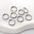 Set van glanzende zilveren roestvrijstalen dubbele ringen voor DIY sieraden maken - 1.5x15mm (20 Stuks/Verpakking)