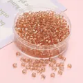 4mm champagne glass seed beads with silver lining for DIY jewelry in storage box - Champagne