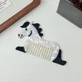 Pettine per capelli a forma di pony con finitura in madreperla bianca e nera - Bianco Gemma