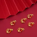 Golden fish charms with red enamel and Fu character for DIY New Year jewelry making - Fortune Koi Fish (FGT658) / 13x17mm (1 Piece/Pack)