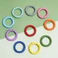 Set of 10 colorful twisted alloy spring rings for DIY keychains and bag accessories - Twisted Round Ring Style (FKY107) / 10 Pieces/Pack (28mm) / Multicolor