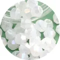 2-4mm faceted translucent white AB coating glass seed beads for DIY jewelry making - 4mm (Hole approx 1mm) / Model 32 / 10g/Bag (Approx. 150 Pcs) / Translucent AB White