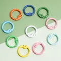 Set of ten colorful round alloy spring carabiner snap rings for DIY keychain accessories - Round Ring Style (FKY107) / 5 Pieces/Pack (25mm) / Multicolor