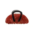 Red marble acetate claw clip with golden spring and Creation France text - Red