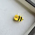 Cute cartoon bee hair claw clip made of resin with yellow and black stripe pattern - Flying Honeybee
