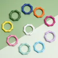 Colorful bamboo-shaped alloy spring rings for DIY keychains in ten vibrant finishes - Bamboo Style Ring (FKY107) / 5 Pieces/Pack (29mm) / Multicolor