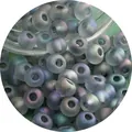 Frosted 2-4mm AB blue-grey glass seed beads for DIY jewelry and handmade crafts - Frosted Gray Blue Iridescent