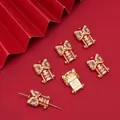 Golden Chinese lion dance charm beads for bracelets featuring wealth and luck symbols - Wealth Lion Dance Lucky Bead (FGT659) / 12x17mm (1 Piece/Pack)