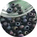 2-4mm minimalist iridescent black glass seed beads with rainbow metallic coating for DIY crafts - Iridescent Frosted Dark Gray