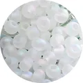 DIY 2-4mm frosted white glass beads with AB aurora coating and matte texture finish - AB Frosted White