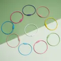 Colorful PVC coated stainless steel wire keychains with screw connectors in 10 vibrant colors - Steel Wire Ring Style (FKY107) / 10 Pieces/Pack (50mm) / Multicolor
