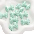 Mint green iridescent acrylic bow beads for DIY bracelet jewelry making craft - Double Layer Design / Pack of 2 (31x21mm) / Green