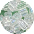 Rainbow transparent square acrylic glass beads for DIY handmade jewelry crafts - AB Transparent Square