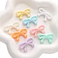 Acrylic colorful bow beads with stars for DIY handmade bracelet jewelry in 8 macaron colors - Star Shape / Pack of 10 (34x20mm) / Random Mixed Colors